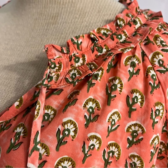 Women’s Gigio Coral Floral Long Dolman Sleeve Peasant Boho Oversized Top Size L - Picture 6 of 14